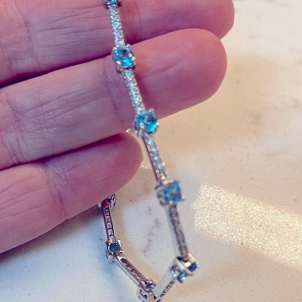 Zales topaz and white sapphire tennis Bracelet - Picture 3 of 6